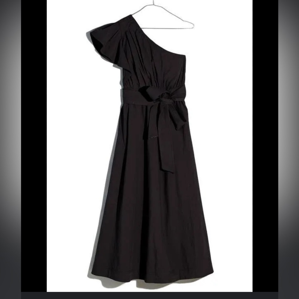NWOT Madewell Ruffled One-Shoulder Midi Dress